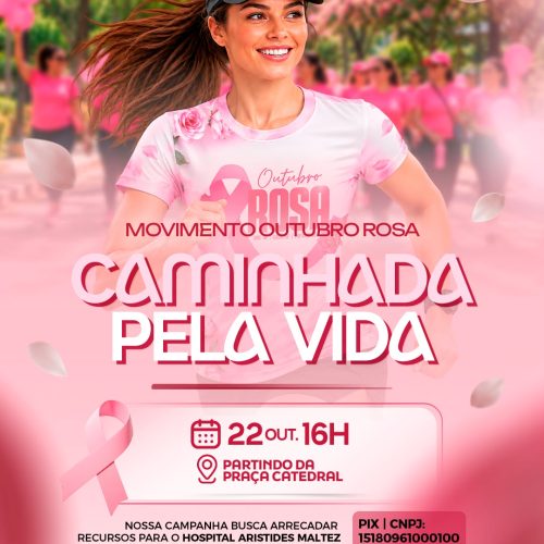 Outubro Rosa: Prefeitura de Senhor do Bonfim e parceiros realizam Caminhada pela Vida nesta quinta (22)