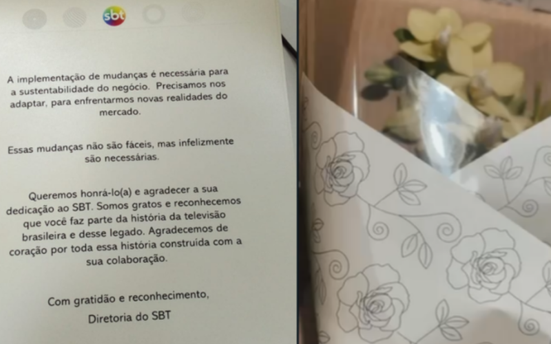 Colaboradores demitidos do SBT recebem flores e mensagens de diretoria da emissora