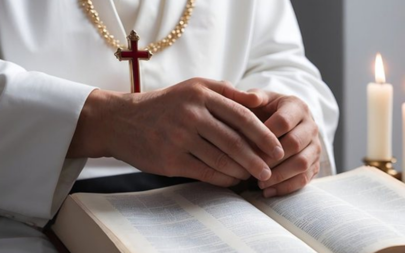 Mulher é detida após agarrar pescoço de padre durante missa