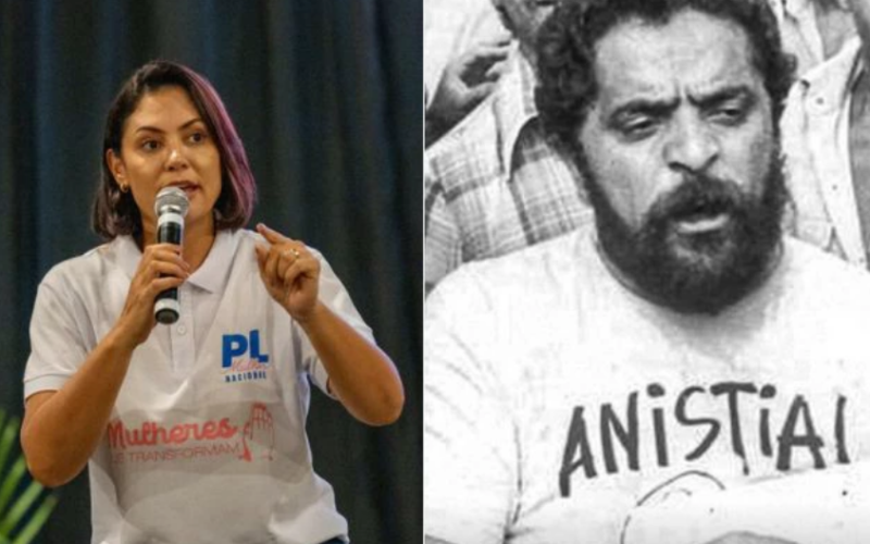 Michelle posta foto antiga de Lula com pedido de anistia