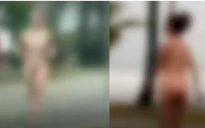 Mulher nua é abordada em orla e confessa ter matado o pai