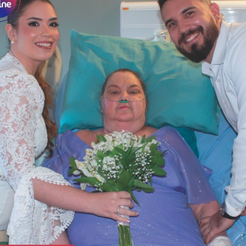 Com mãe internada noiva casa dentro de hospital