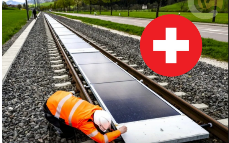 Suíça inventa trilhos geram energia solar