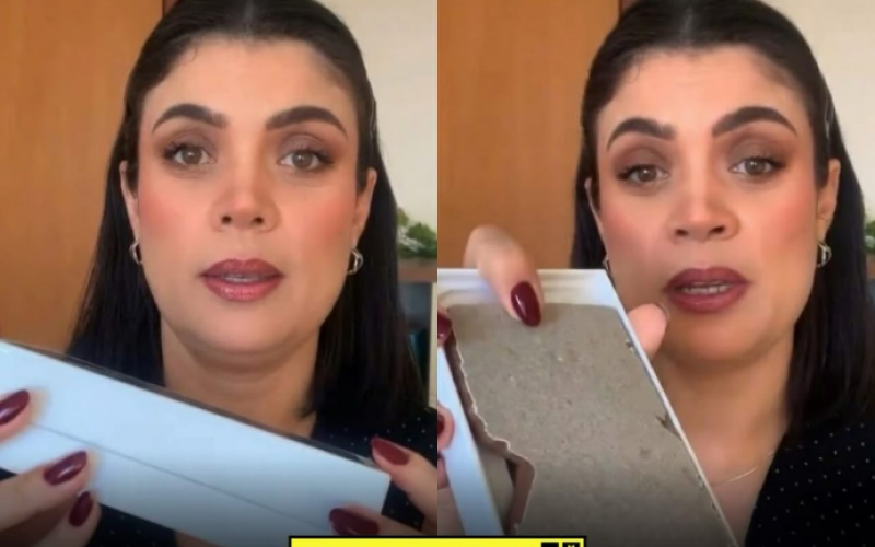 Mulher compra celular e recebe tijolo