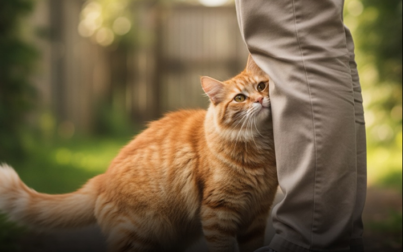 Seu gato se esfrega nas suas pernas, nos seus braços ou até na sua cabeça esta marcando território