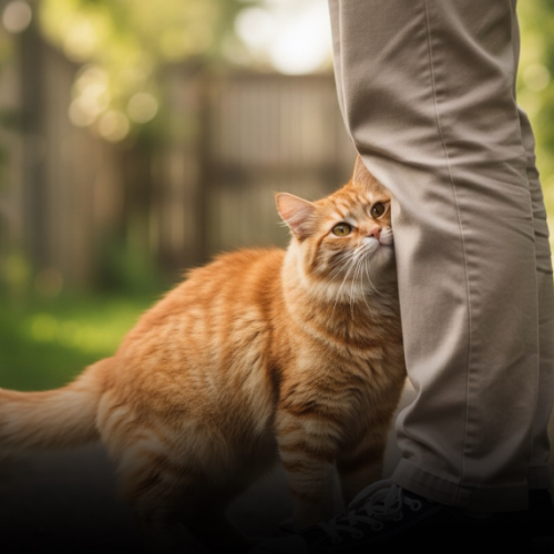 Os gatos se esfregam em você para marcar como território