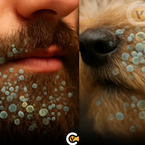 Bactérias presentes na barba de homens com aquelas encontradas no pelo de cães