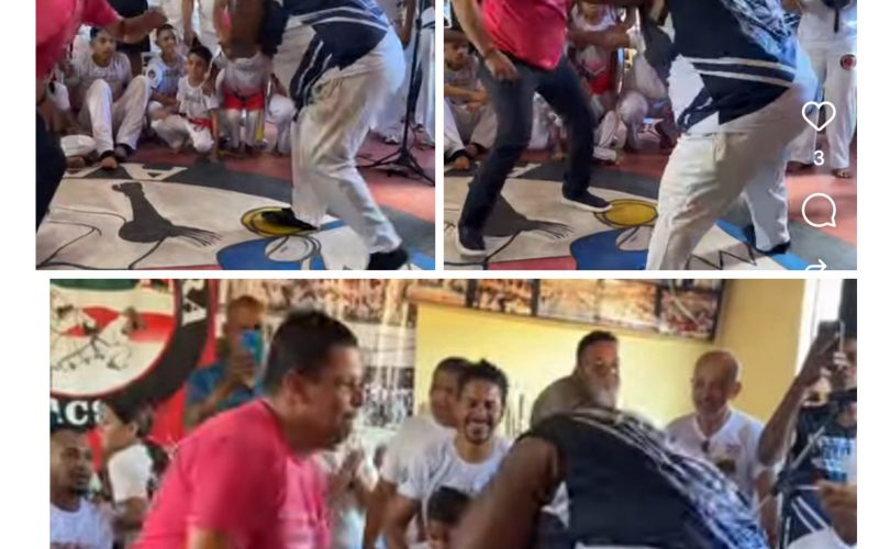 Prefeito Laércio Júnior participa de roda de capoeira na Fazenda Urubu