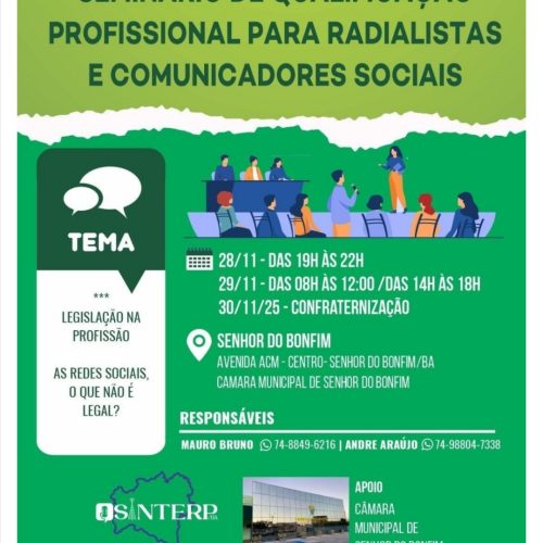 BONFIM:Seminário de Atualização Profissional para Radialistas e Comunicadores