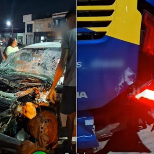 Jaguarari: Acidente entre picape e ônibus