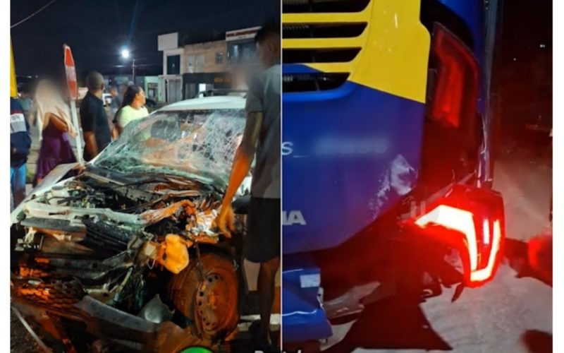Jaguarari: Acidente entre picape e ônibus