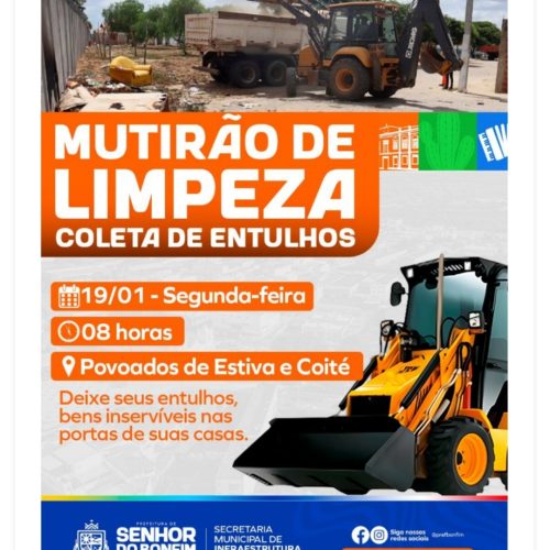 Mutirão de limpeza em Sr.do Bonfim