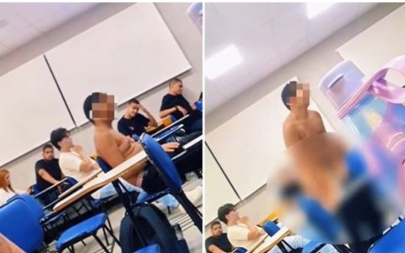 Aluno fica nu: Estudante tem surto e causa tumulto em sala de aula