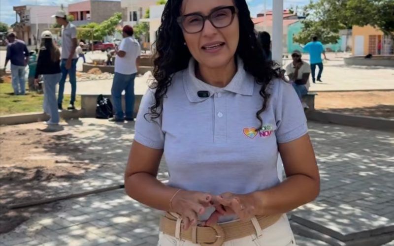 Prefeita Dra.Fabiane Azevedo anunciou praça totalmente reformada em Ponto Novo
