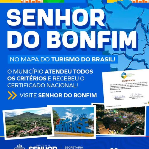 Em mais um ano, Senhor do Bonfim é Reconhecido no Mapa do Turismo Brasileiro