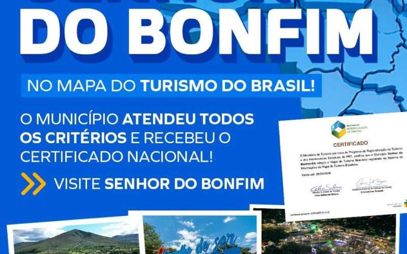 Em mais um ano, Senhor do Bonfim é Reconhecido no Mapa do Turismo Brasileiro
