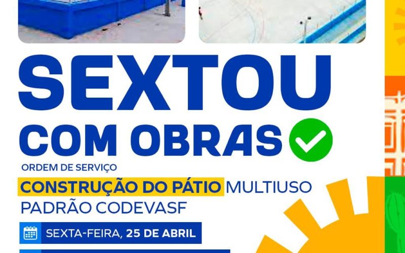 Prefeitura de Senhor do Bonfim dá ordem de serviço para construção de Pátio Multiuso no Bairro Novo Horizonte nesta sexta (25)