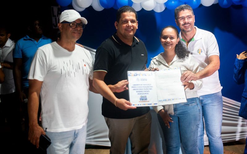 INFORMATIVO:Mais avanço em Senhor do Bonfim: Prefeitura assina Ordem de Serviço e dá início à construção de Pátio Multiuso no Novo Horizonte