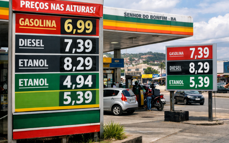 Combustíveis disparam em Senhor do Bonfim após tensão internacional no mercado do petróleo