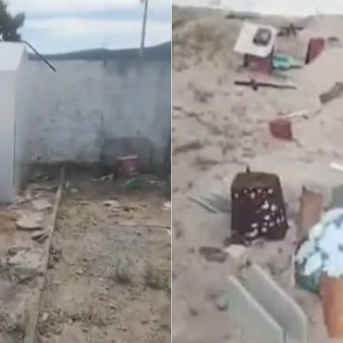Cemitério de cidade baiana é invadido e tem cruzes e partes de túmulos vandalizados