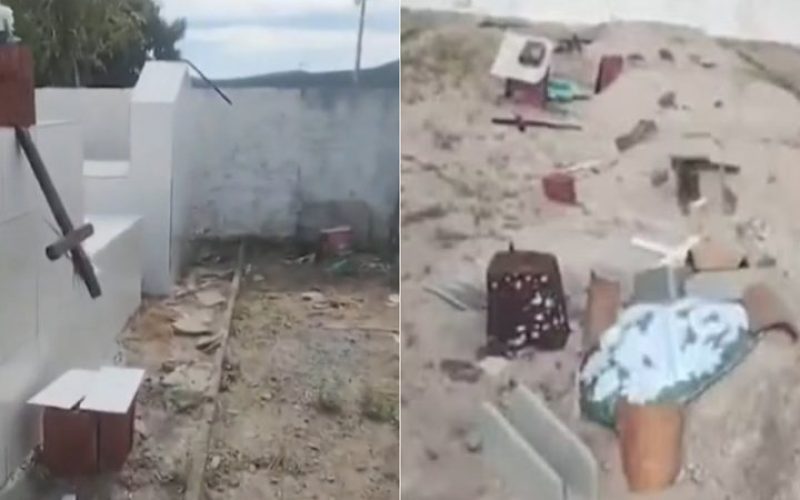 Cemitério de cidade baiana é invadido e tem cruzes e partes de túmulos vandalizados
