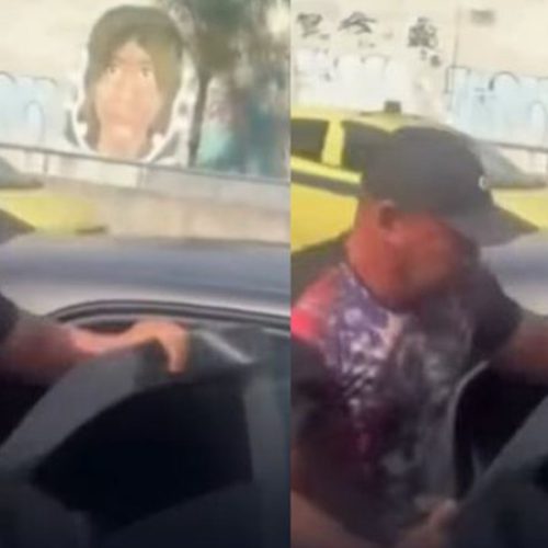 Policial tem surto de raiva e arranca porta de carro no meio da rua