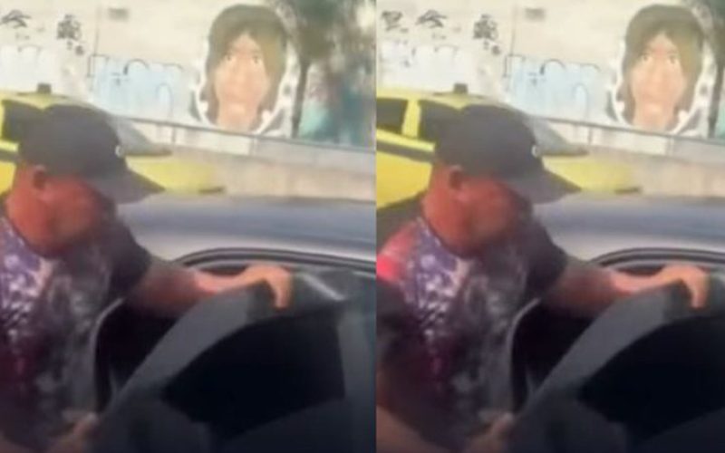 Policial tem surto de raiva e arranca porta de carro no meio da rua