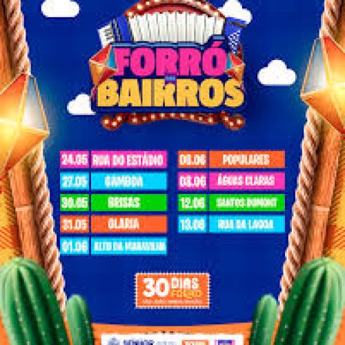 Forró dos Bairros começa neste sábado (24) na Rua do Estádio com show de Irmão do Forró