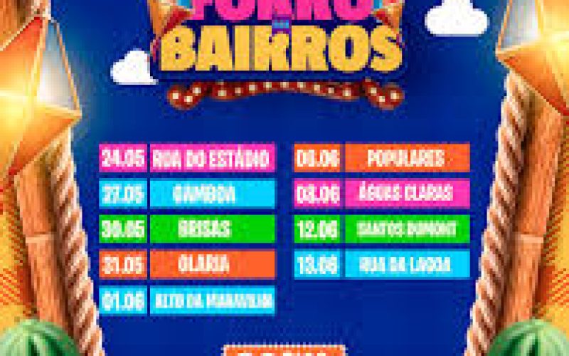 Forró dos Bairros começa neste sábado (24) na Rua do Estádio com show de Irmão do Forró