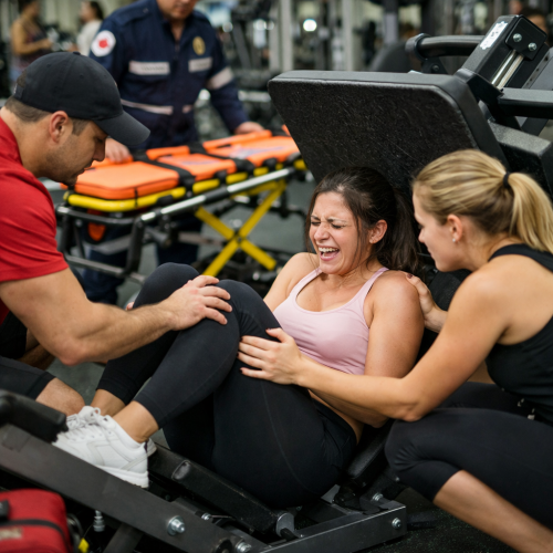 Jovem de 19 anos quebra os joelhos após acidente em academia no DF
