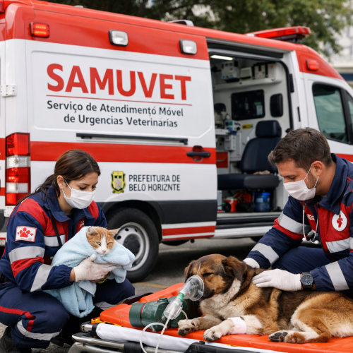 Belo Horizonte terá ambulância do SAMU para atender cães e gatos