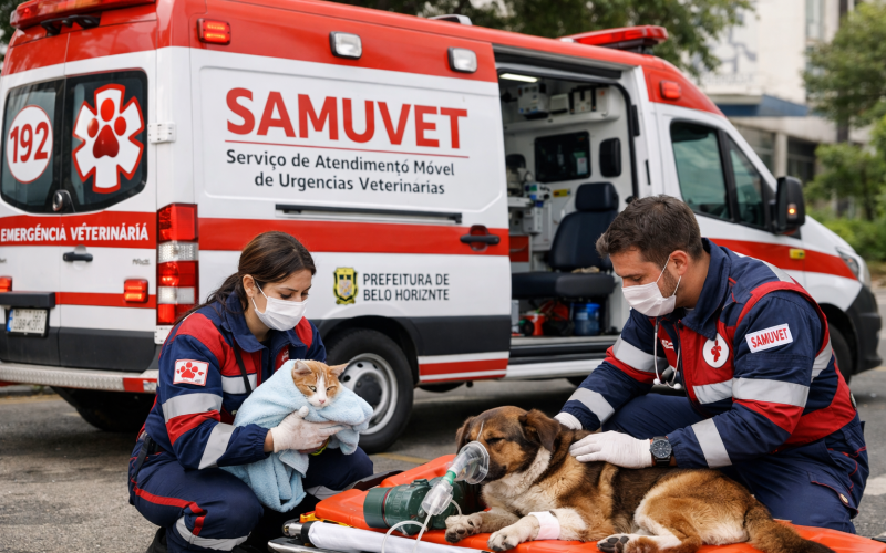 Belo Horizonte terá ambulância do SAMU para atender cães e gatos
