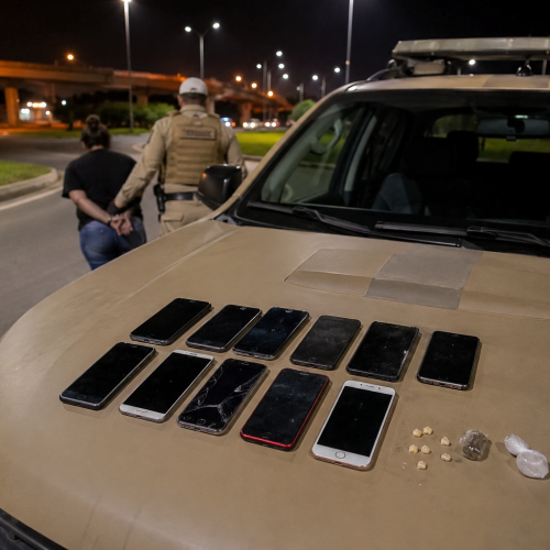 Mulher é presa com 12 celulares furtados e drogas em Senhor do Bonfim