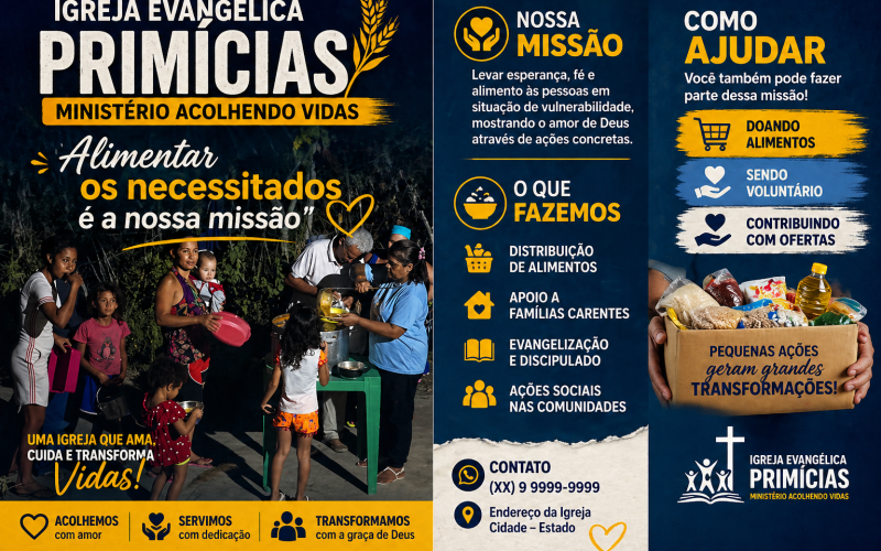 Igreja Evangélica PrimíciasMinistério Acolhendo VidasAlimentar os necessitados é nossa missão