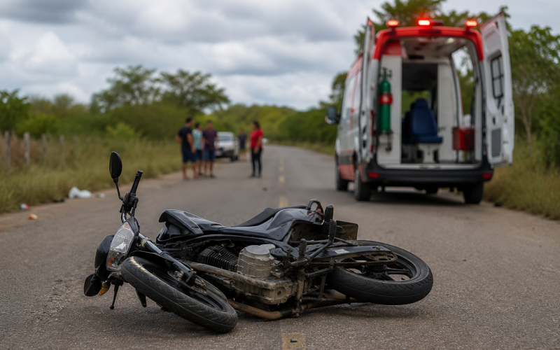 Acidente com motocicleta deixa um morto e um ferido na região de Tiquara, em Campo Formoso