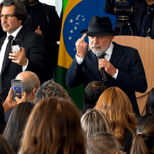 Lula mostra dedo do meio e usa palavrão durante discurso no Palácio do Planalto