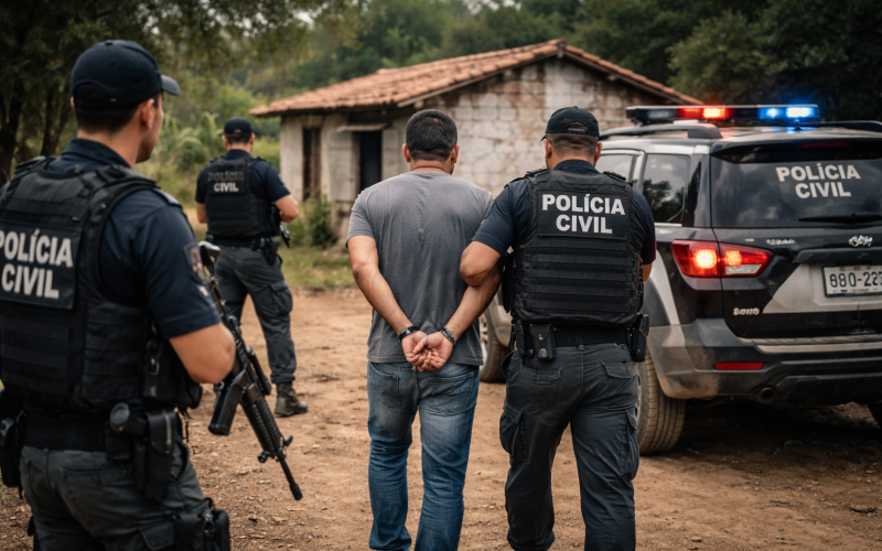 Polícia Civil cumpre mandado e prende suspeito de homicídio qualificado em Cansanção