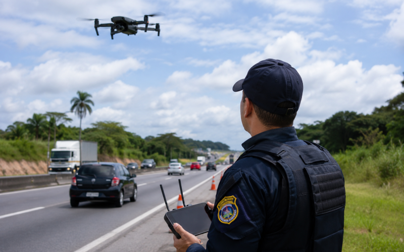 Drones da PRF já estão multando nas estradas da Bahia