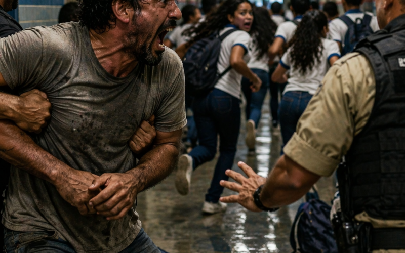 Homem surta e invade escola em Casa Nova
