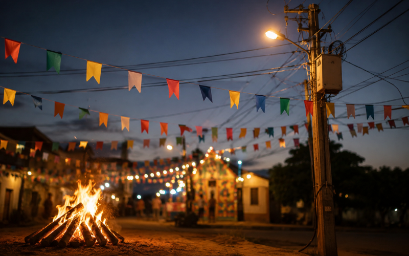 Neoenergia Coelba alerta para riscos com a rede elétrica durante os festejos juninos