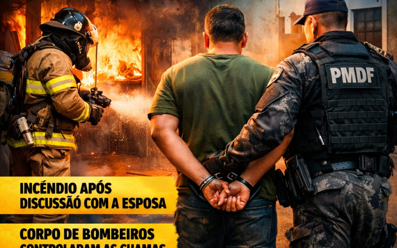 Alegando traição homem surta e toca fogo na própria casa!