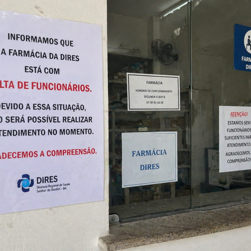 Base da Dires em Senhor do Bonfim enfrenta falta de funcionários e população reclama das filas na farmácia